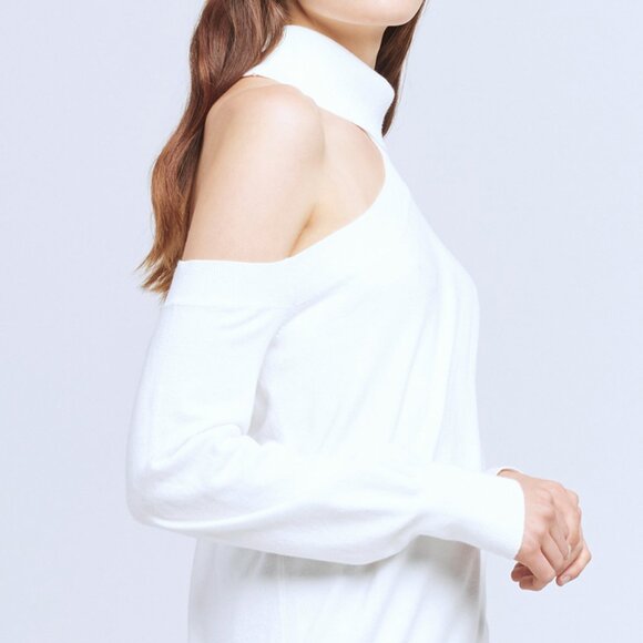 L'AGENCE Easton One Shoulder Sweater in Ivory - Picture 2 of 4